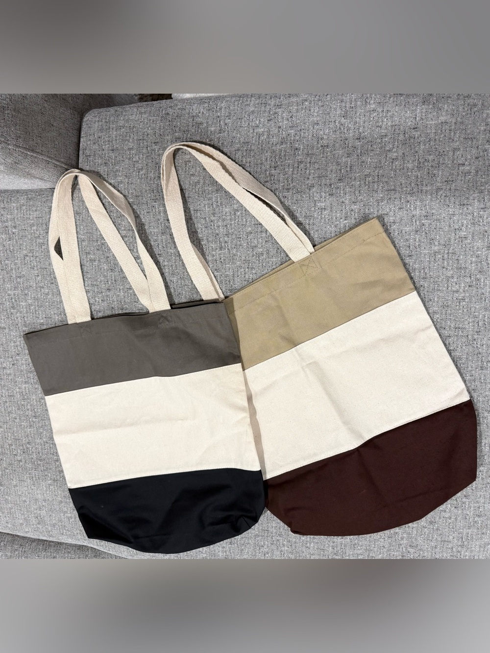 NEW - 2 Canvas Tote Bags 15x16 100%cotton, made in Pakistan
